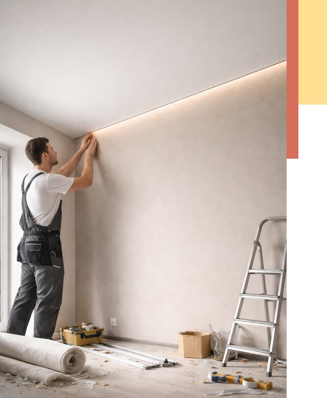 Теневые натяжные потолки в Рубцовске от 8293 руб. под ключ | ОТДЕЛОЧНИК-Рбц