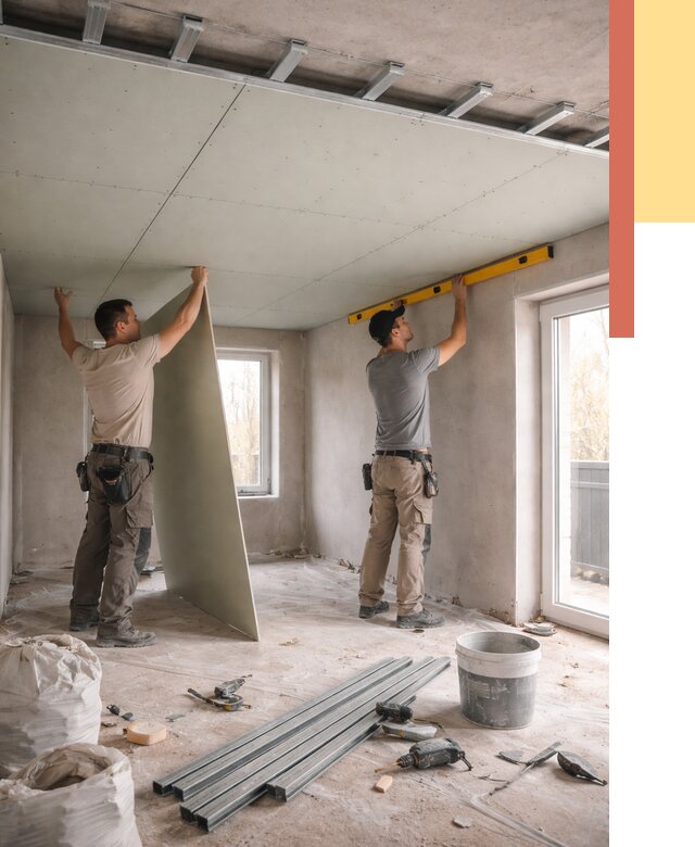 Одноуровневый потолок из гипсокартона в Рубцовске от 758 руб. — монтаж под ключ | ОТДЕЛОЧНИК-Рбц