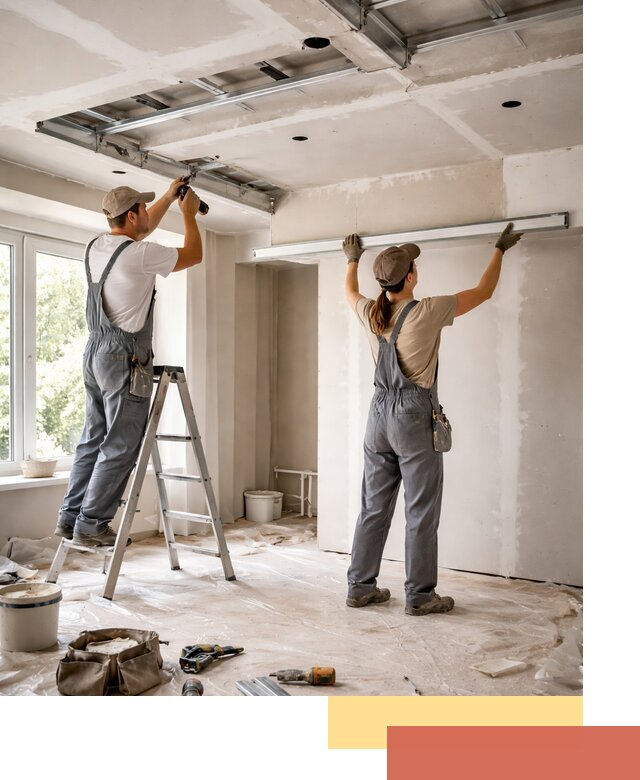 Монтаж многоуровневого потолка из гипсокартона в Рубцовске