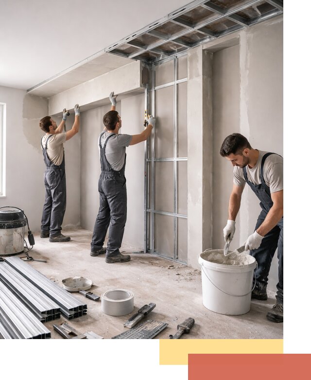 Монтаж потолка из гипсокартона с нишей в Рубцовске