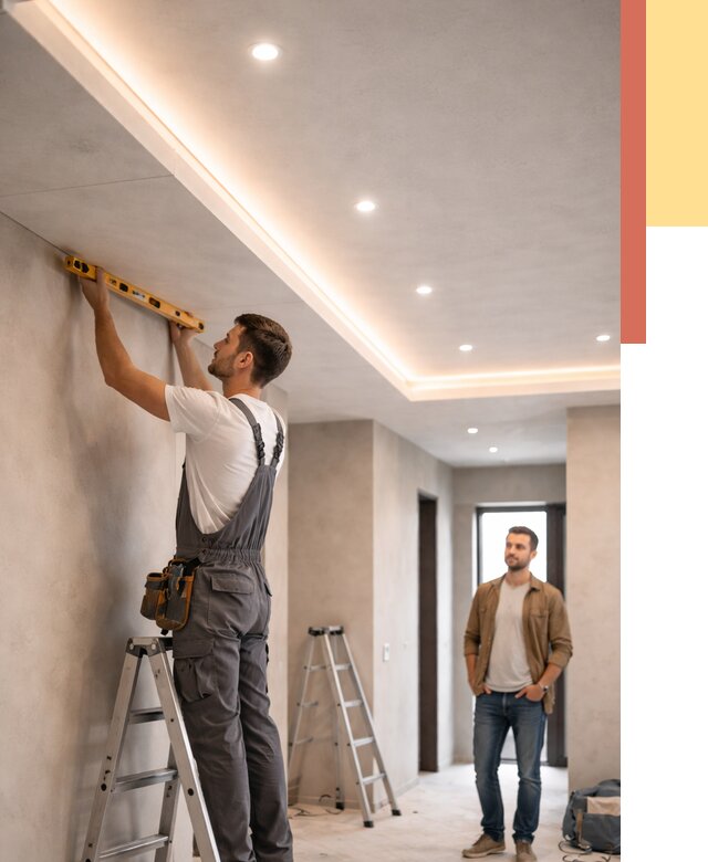 Потолок из гипсокартона с подсветкой в Рубцовске от 758 руб./м2 под ключ | ОТДЕЛОЧНИК-Рбц