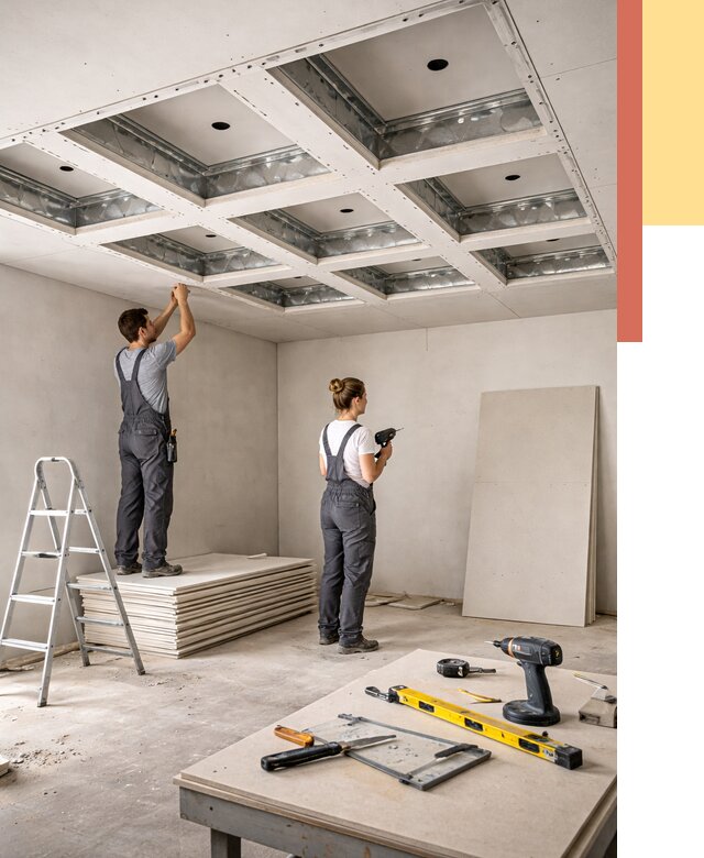 Кессонный потолок из гипсокартона в Рубцовске от 1871 руб. — монтаж и под ключ | ОТДЕЛОЧНИК-Рбц