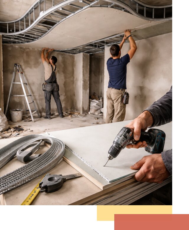 Криволинейный потолок из гипсокартона в Рубцовске — монтаж и отделка