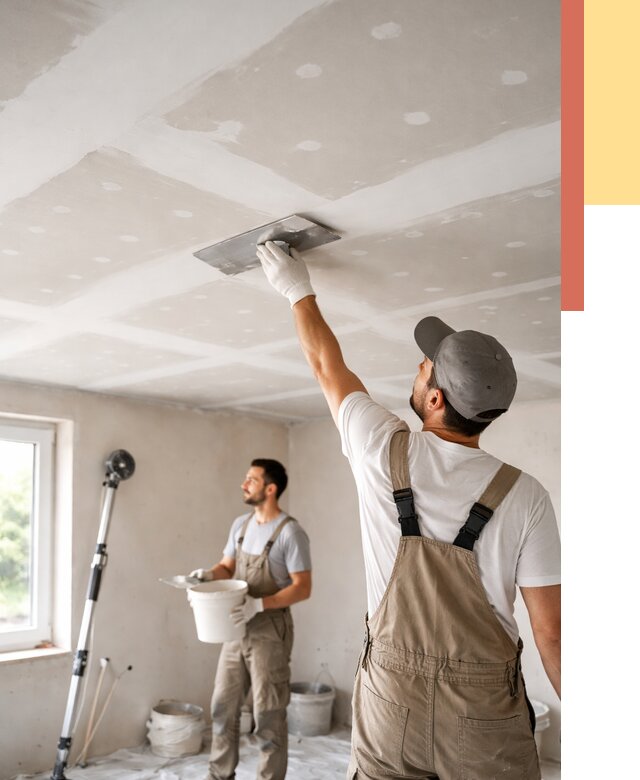 Шпаклевка потолка из гипсокартона в Рубцовске от 3236 руб./м2 — услуги под ключ | ОТДЕЛОЧНИК-Рбц