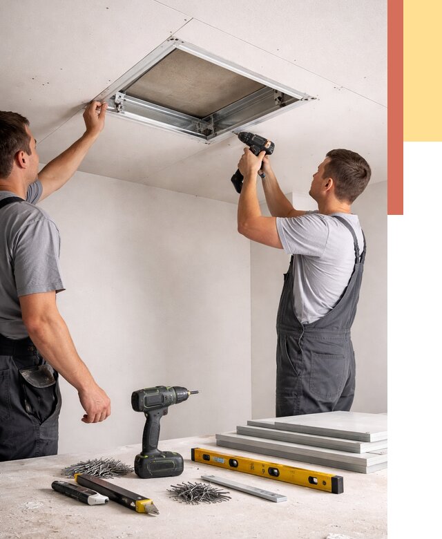 Установка люка в потолок ГКЛ в Рубцовске от 2528 руб. под ключ | ОТДЕЛОЧНИК-Рбц