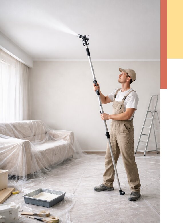 Покраска потолка краскопультом в Рубцовске от 4551 руб. быстро и недорого | ОТДЕЛОЧНИК-Рбц