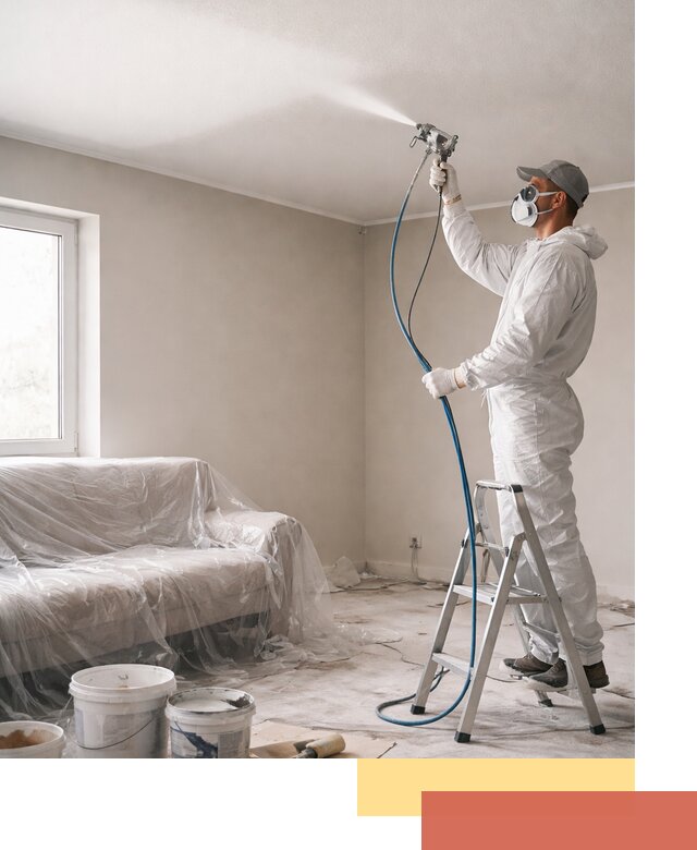 Покраска потолка краскопультом в Рубцовске быстро и качественно