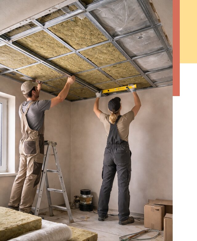 Шумоизоляция потолка в Рубцовске от 1264 руб. под ключ — услуги ОТДЕЛОЧНИК-Рбц